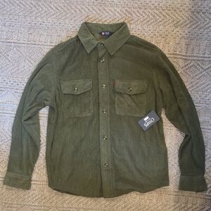 Chaps Forest Night Herringbone Shirt